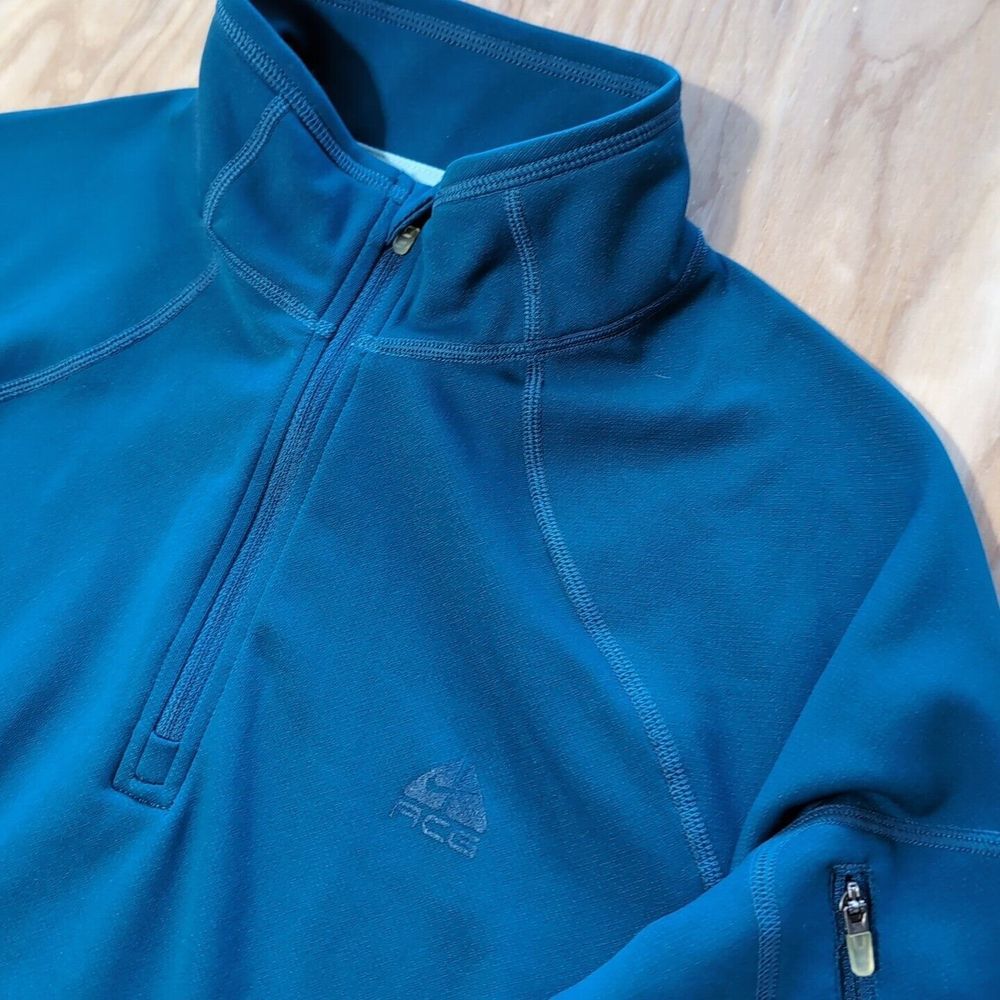 Nike ACG Jacket Womens Med Blue 1/4 Zip Dri-Fit Pullover Long Sleeve